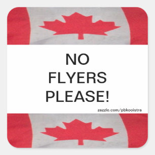 Canada Flag No Flyers Please Sticker