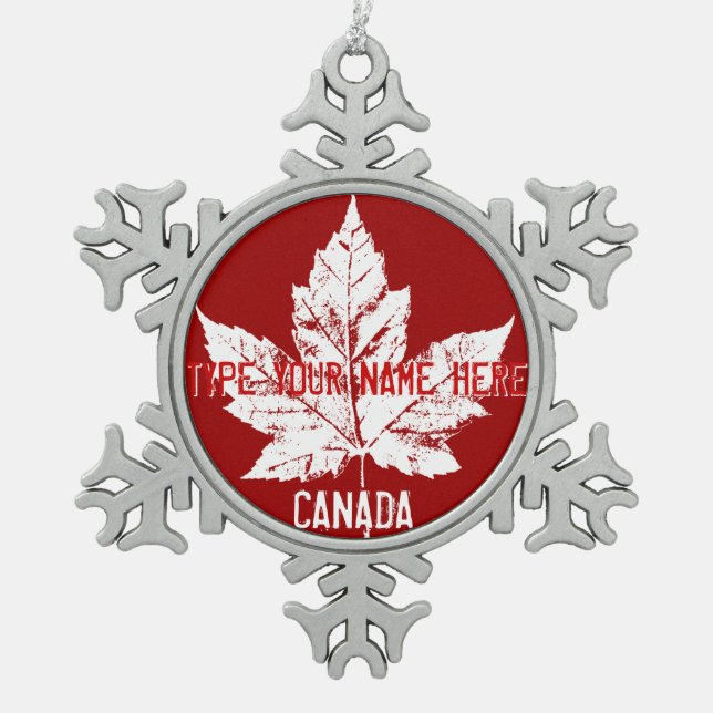 Canada Flag Ornament Personalized Canada Souvenir (Front)