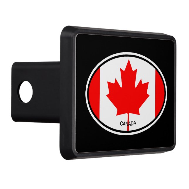 Canada flag oval car sign towing hitch cover (Right)