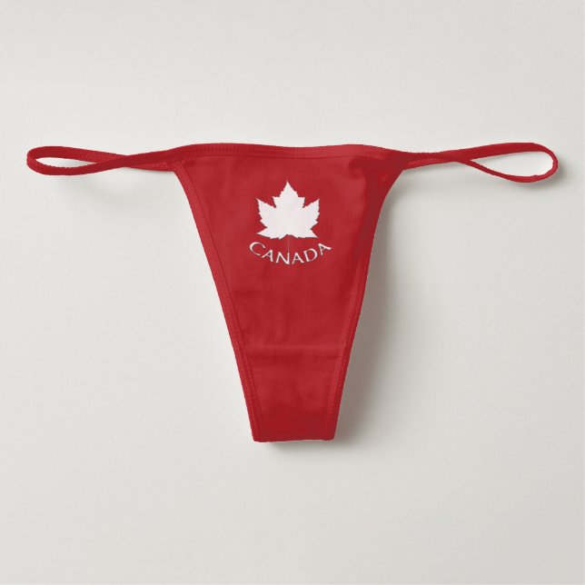 Canada Flag Panties Women's Canada Thong Underwear (Front)