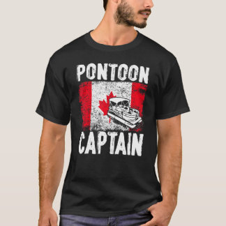 Canada Flag Patriotic Boat Captain Canadian Pontoo T-Shirt