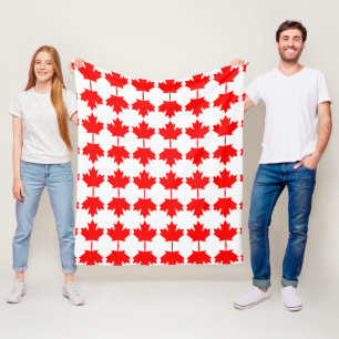 Canada flag pattern fleece blanket