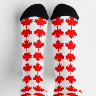 Canada flag pattern socks