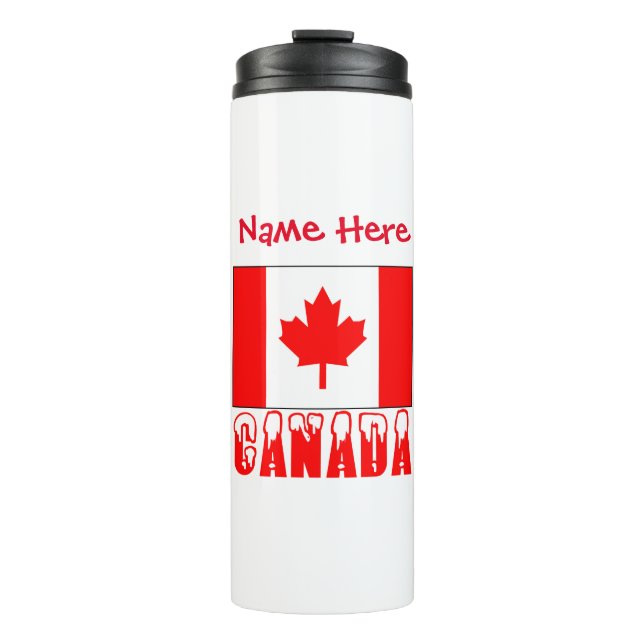 Canada Flag Personalized Thermal Tumbler (Front)