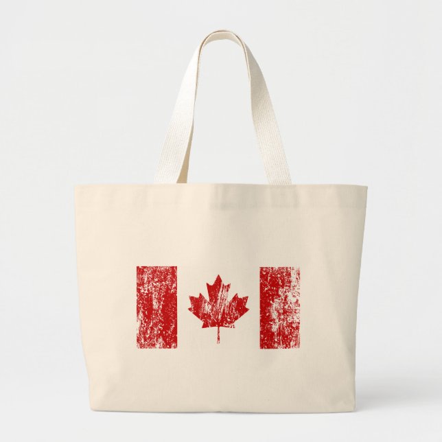 Canada Flag Pride Large Tote Bag (Front)