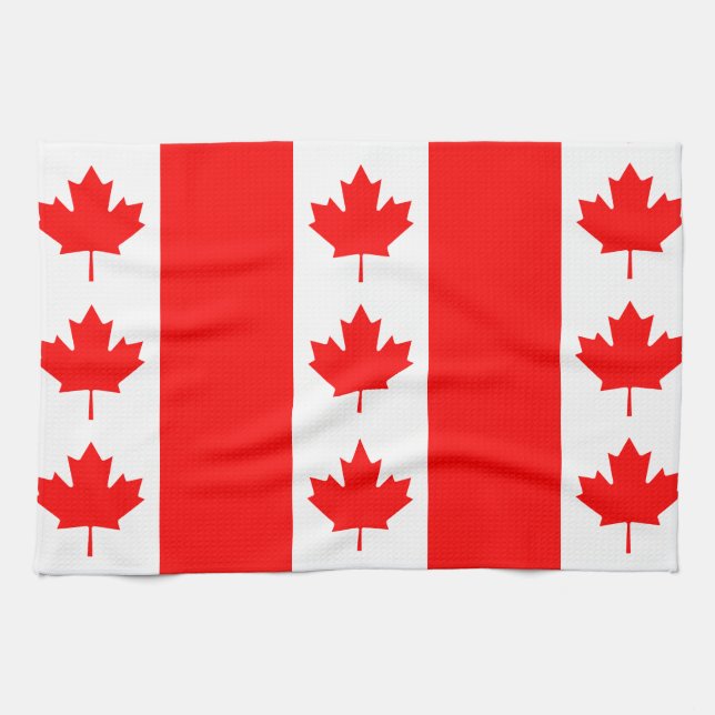 Canada Flag Proudly Canadian Oh Canada! Nation Kitchen Towel (Horizontal)