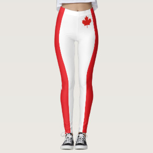 Canada Flag Red and White Leggings