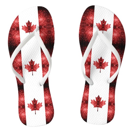 red sparkle flip flops