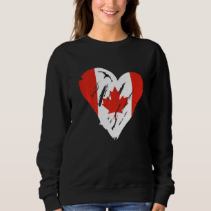 Canada Flag Retro Heart Canadian Maple Leaf Sweatshirt