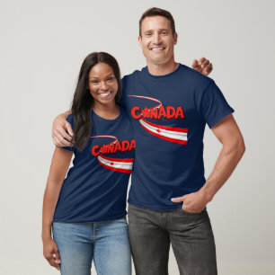 Canada Flag Ribbon Dynamic Graphic  T-Shirt