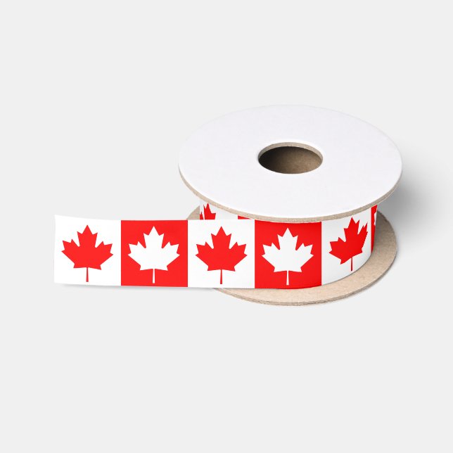 Canada flag satin ribbon (Spool)
