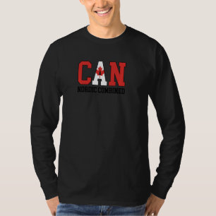 Canada Flag Skier Canadian Can Nordic Combined Pu T-Shirt