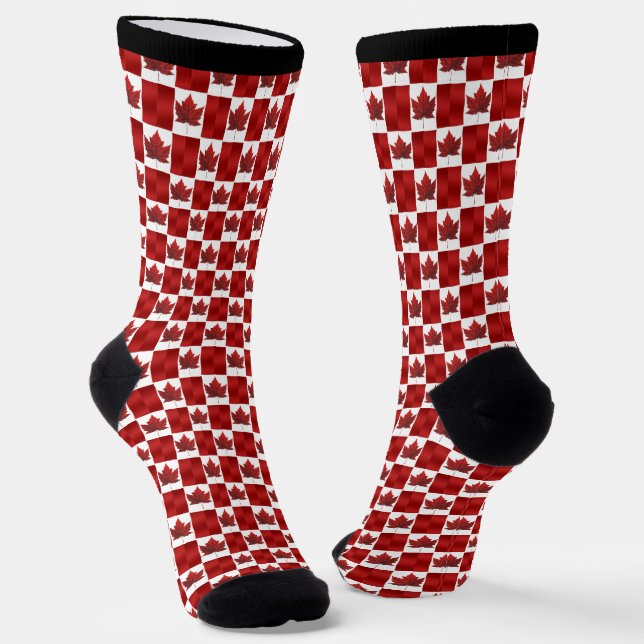 Canada Flag Socks Canada Souvenir Socks Customize (Angled)