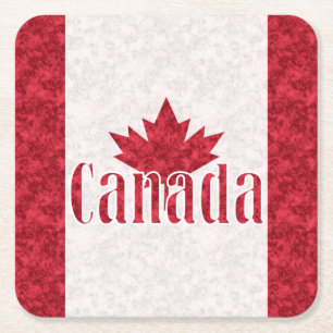 Canada, flag square paper coaster
