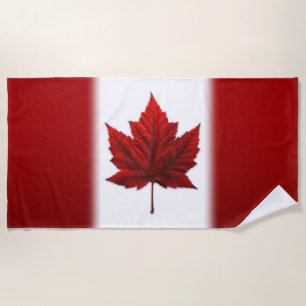 Canada Flag Towel Canadian Maple Leaf Beach Towel