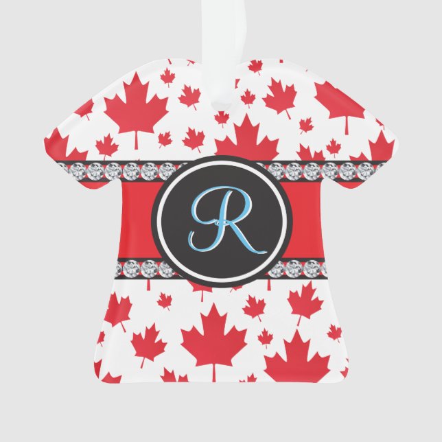 Canada Flag Unique Abstract Budget Monogram Ornament (Front)