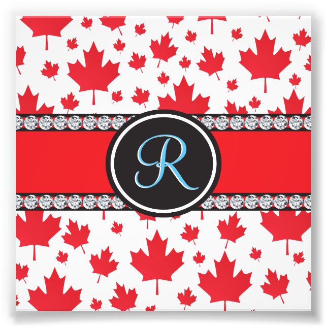 Canada Flag Unique Abstract Budget Monogram Photo Print (Front)