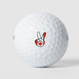 Canada Flag V Sign Golf Balls