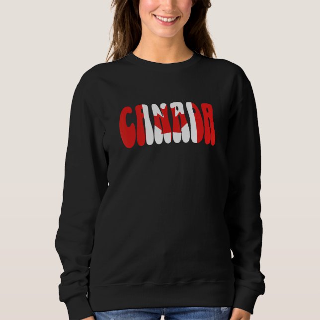 Canada Flag Vacation Souvenir Canadian North Ameri Sweatshirt (Front)