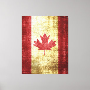 Canada Flag Vintage Canvas Print