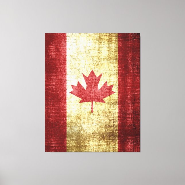 Canada Flag Vintage Canvas Print (Front)