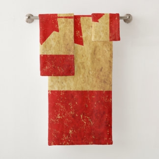 Canada Flag Vintage Design Bath Towel Set