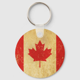 Canada Flag Vintage Design Keychain