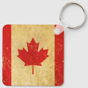 Canada Flag Vintage Design Keychain
