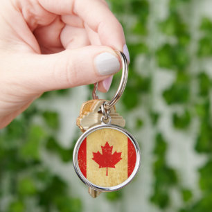 Canada Flag Vintage Design Keychain