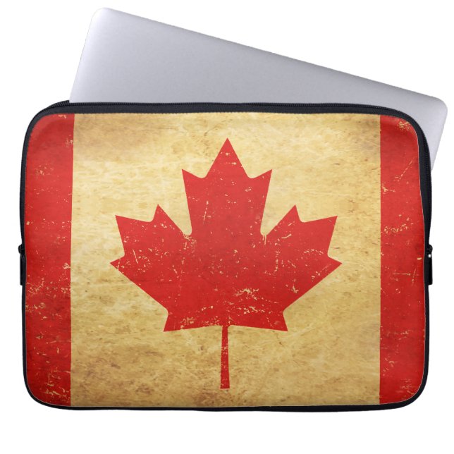 Canada Flag Vintage Design Laptop Sleeve (Front)