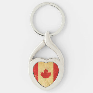 Canada Flag Vintage Design Metal Keychain