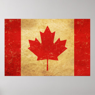 Canada Flag Vintage Design Poster