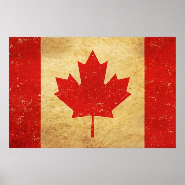 Canada Flag Vintage Design Poster (Front)