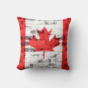 Canada Flag Vintage Throw Pillow