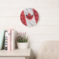 Canada Flag Wall Clock — Waving Flag Design