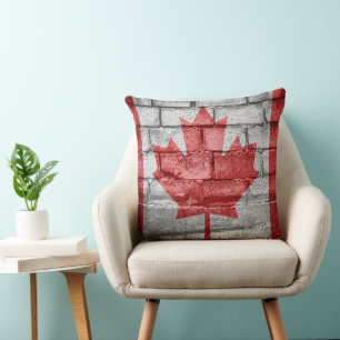 Canada flag wall throw pillow