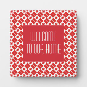CANADA FLAG Welcome To Our Home Customized Plaque
