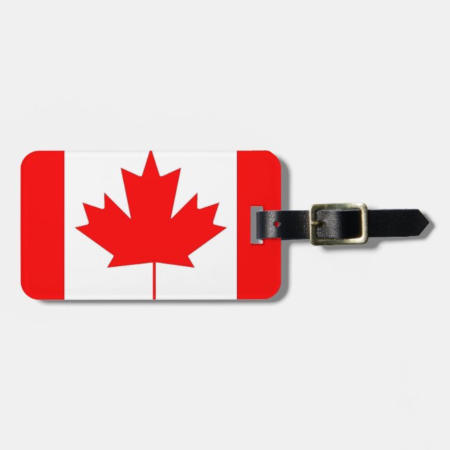 Canada flag, with name, address... luggage tag (Front Horizontal)