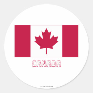 Canada Flag with Name Classic Round Sticker
