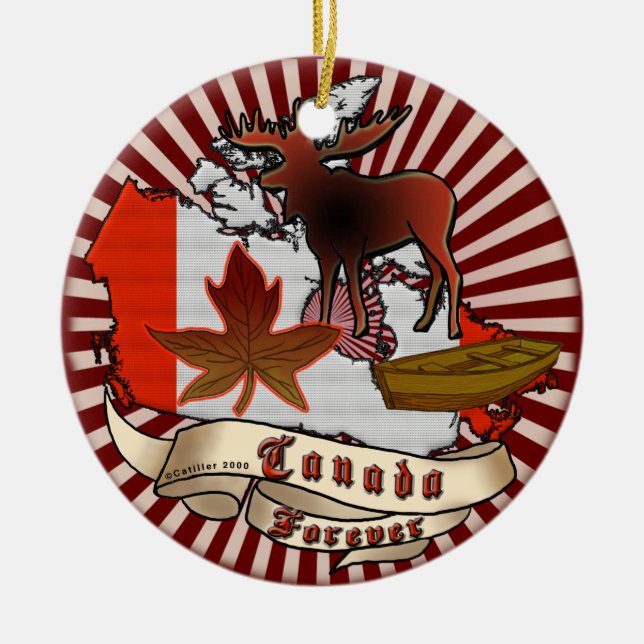 Canada Forever Ceramic Ornament (Front)