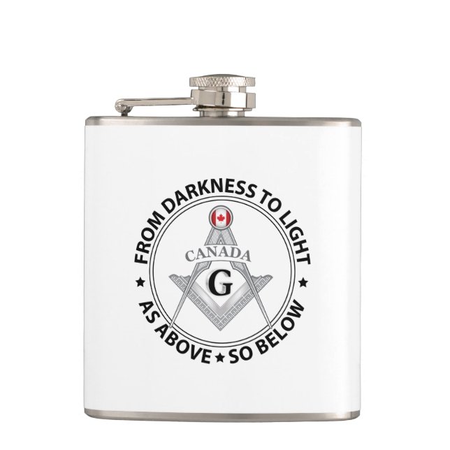 Canada freemasonry sign hip flask (Front)