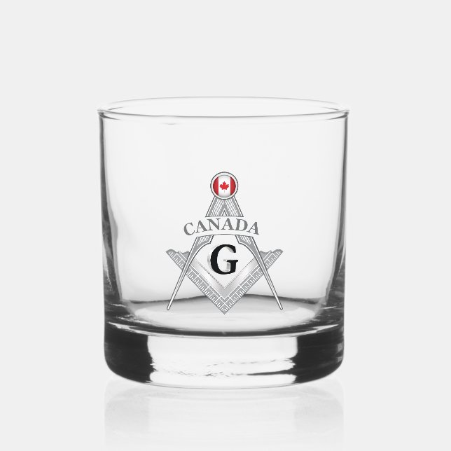 Canada freemasonry sign whiskey glass (Front)
