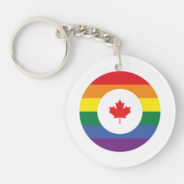 Canada Gay Pride Keychain (Front)