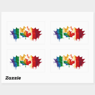 Canada Gay Pride Rainbow Flag Maple Leaf LGTBQ Sticker
