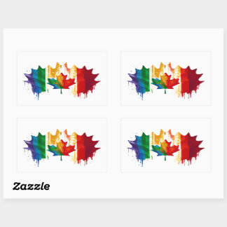 Canada Gay Pride Rainbow Flag Maple Leaf LGTBQ Sticker