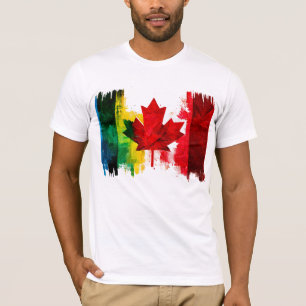 Canada Gay Pride Rainbow Flag Maple Leaf LGTBQ T-Shirt