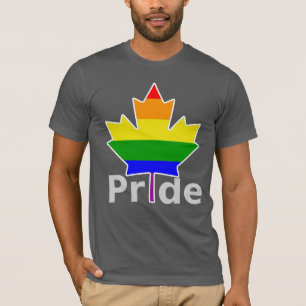 Canada Gay Pride Rainbow Flag Maple Leaf T-Shirt