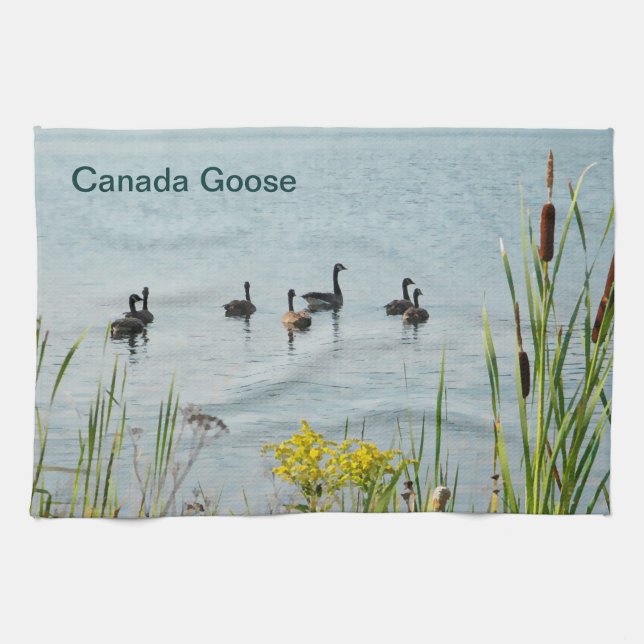 Canada Geese And Cattails Kitchen Towel (Horizontal)