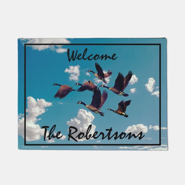 Canada Geese & Blue Sky Doormat (Front)