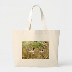 Canada Geese Family Large Tote Bag
